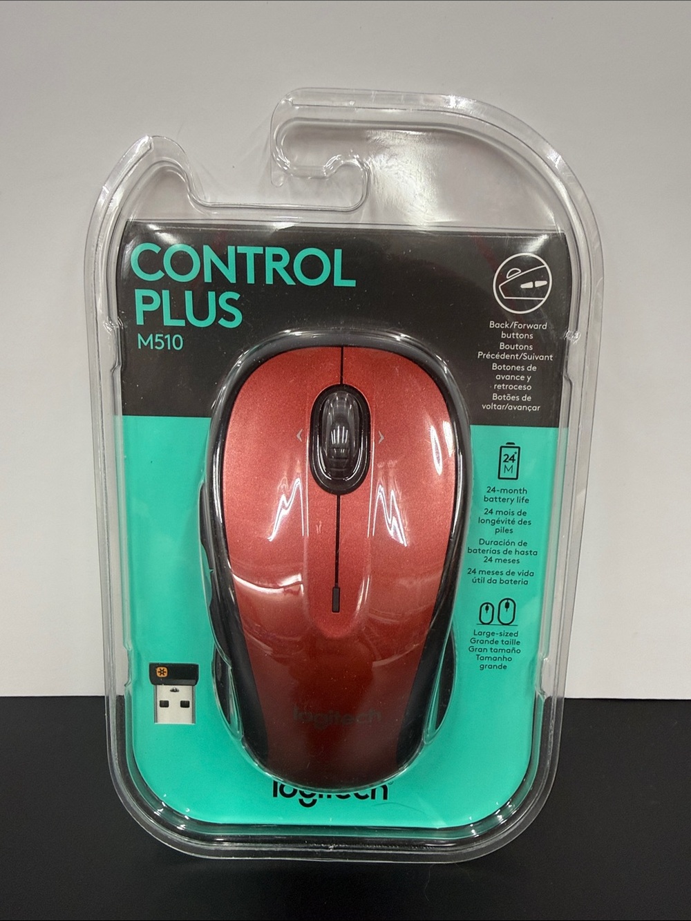 Logitech Control Plus M510 Wireless Mouse - Red and Black